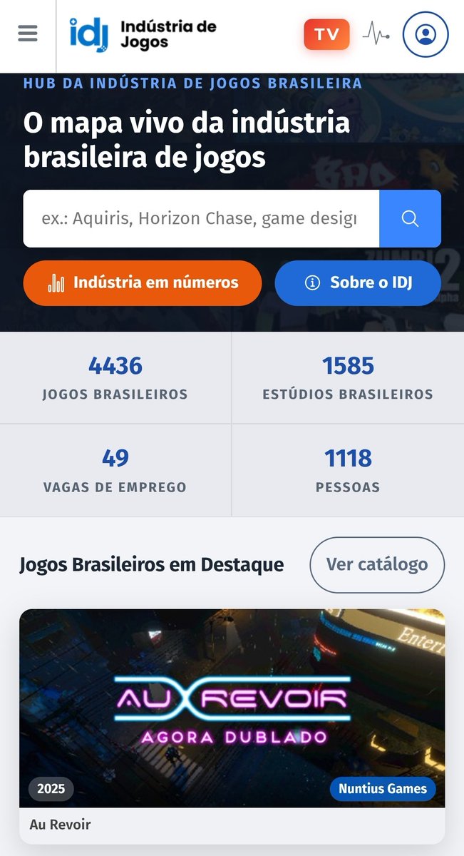 invisiblestud's tweet photo. Au Revoir em DESTAQUE no IDJ, site para mapear jogos brasileiros 🤗 https://t.co/7yUnVzcKDO