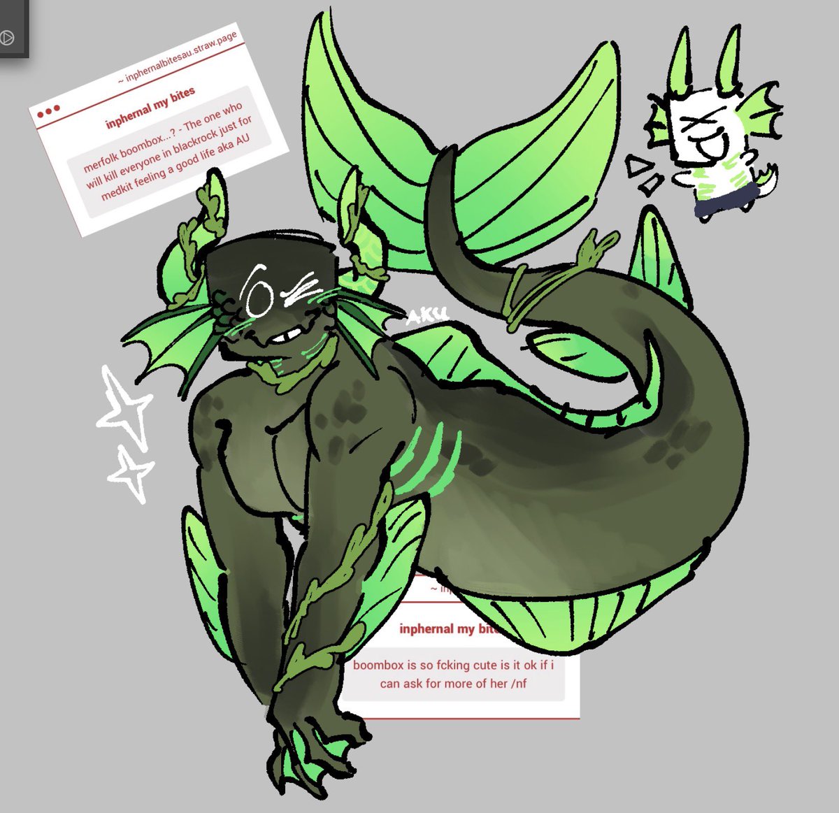 akusinsane's tweet photo. more strawpage! non-canon merphernal boombox. shuriken is very happy about this information #inphernalbitesau https://t.co/1c9wNilF0a