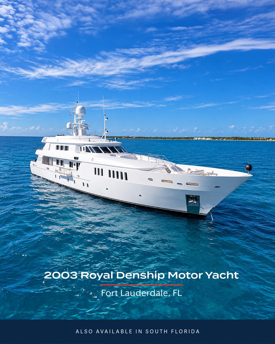 LukeBrownYachts's tweet photo. In town for FLIBS? ⚓ Beyond our show boats, tour these nearby:

UNFORGETTABLE, 2003 Royal Denship
ONE MORE TIME, 2020 Horizon FD80
LADY SADIE, 2019 Van der Valk LeVen 90
AURELIA, 2007 President Tri-Deck

📅 954.525.6617 | https://t.co/bB5AvgGUFE
#FLIBS2026 #YachtsForSale https://t.co/z5gBt59JZ1