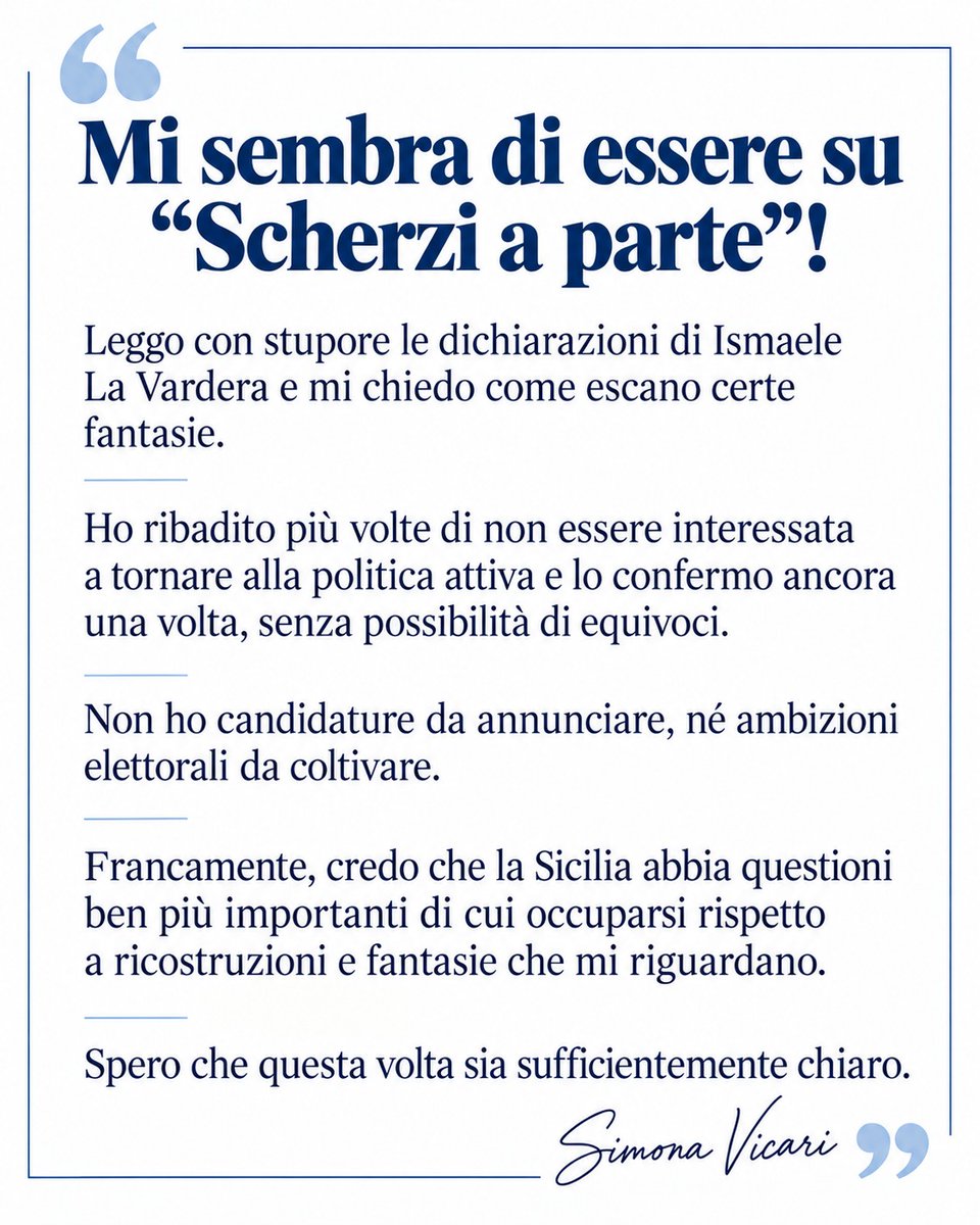 SimonaVicari's tweet photo. 𝐌𝐢 𝐬𝐞𝐦𝐛𝐫𝐚 𝐝𝐢 𝐞𝐬𝐬𝐞𝐫𝐞 𝐬𝐮 “𝐒𝐜𝐡𝐞𝐫𝐳𝐢 𝐚 𝐩𝐚𝐫𝐭𝐞”!
Simona https://t.co/Mq1Z3F2plR