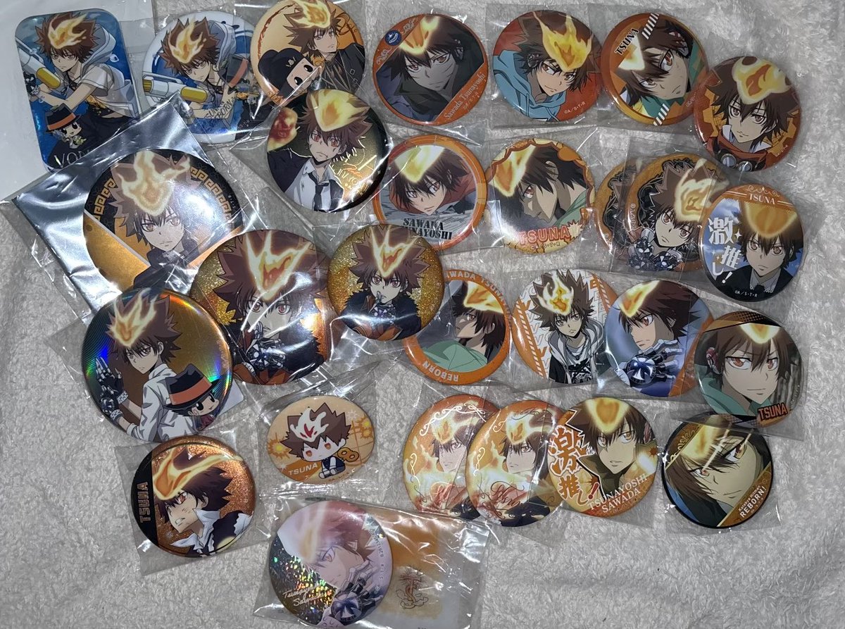 zeroarc1's tweet photo. 沢田綱吉生誕祭でめちゃくちゃ飾るの頑張ったアクスタ達を見て思ったんだけどさぁ、めちゃくちゃ私は沢田綱吉に注ぐグッズ量パナイなと思った笑
あっれぇ〜？こんなに量あったの？笑えねぇと笑えるの両方を感じた https://t.co/PVqyKZrb5A