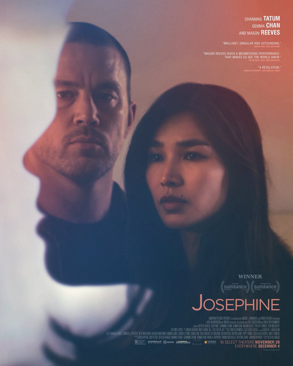 Cartel de 'JOSEPHINE', protagonizada por Channing Tatum, Gemma Chan & Mason Reeves.