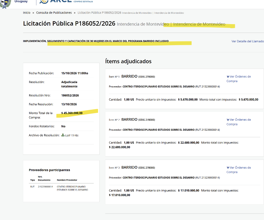 MartinFitz23506's tweet photo. BARRIDO INCLUSIVO🧹🧹 : Los montevideanos pagaron $ 45.360.000 por CAPACITACIÓN, seguimiento e IMPLEMENTACIÓN de 30 MUJERES para Programa BARRIDO INCLUSIVO. https://t.co/wRsW8W6bQj