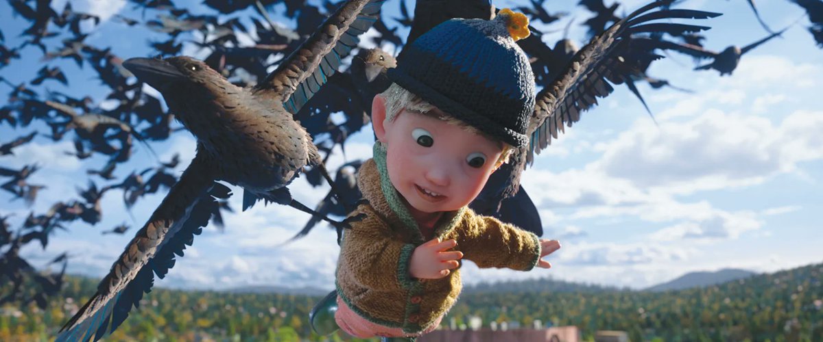 Variety's tweet photo. EXCLUSIVE: Laika’s "Wildwood" took five years to complete its terrifying murder of crows sequence, inspired by Alfred Hitchcock’s “The Birds.”

“We had to reinvent our processes in so many ways to meet the demands of this project. It was the largest and most complex film we’ve ever done,” says production designer Nelson Lowry.

Watch the scene here: https://t.co/MZ1CHyqhlP