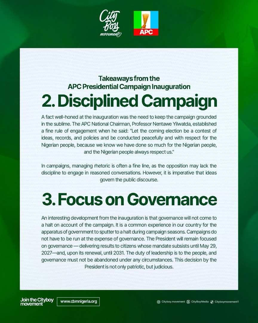 samuelbatu62254's tweet photo. Takeaways from the APC Presidential Campaign Inauguration, by Fredrick Nwabufo
15th October 2026
#APCPCCInauguration
#RenewedHope2_0
#CityBoyMovement https://t.co/uQLmpDZ5mE