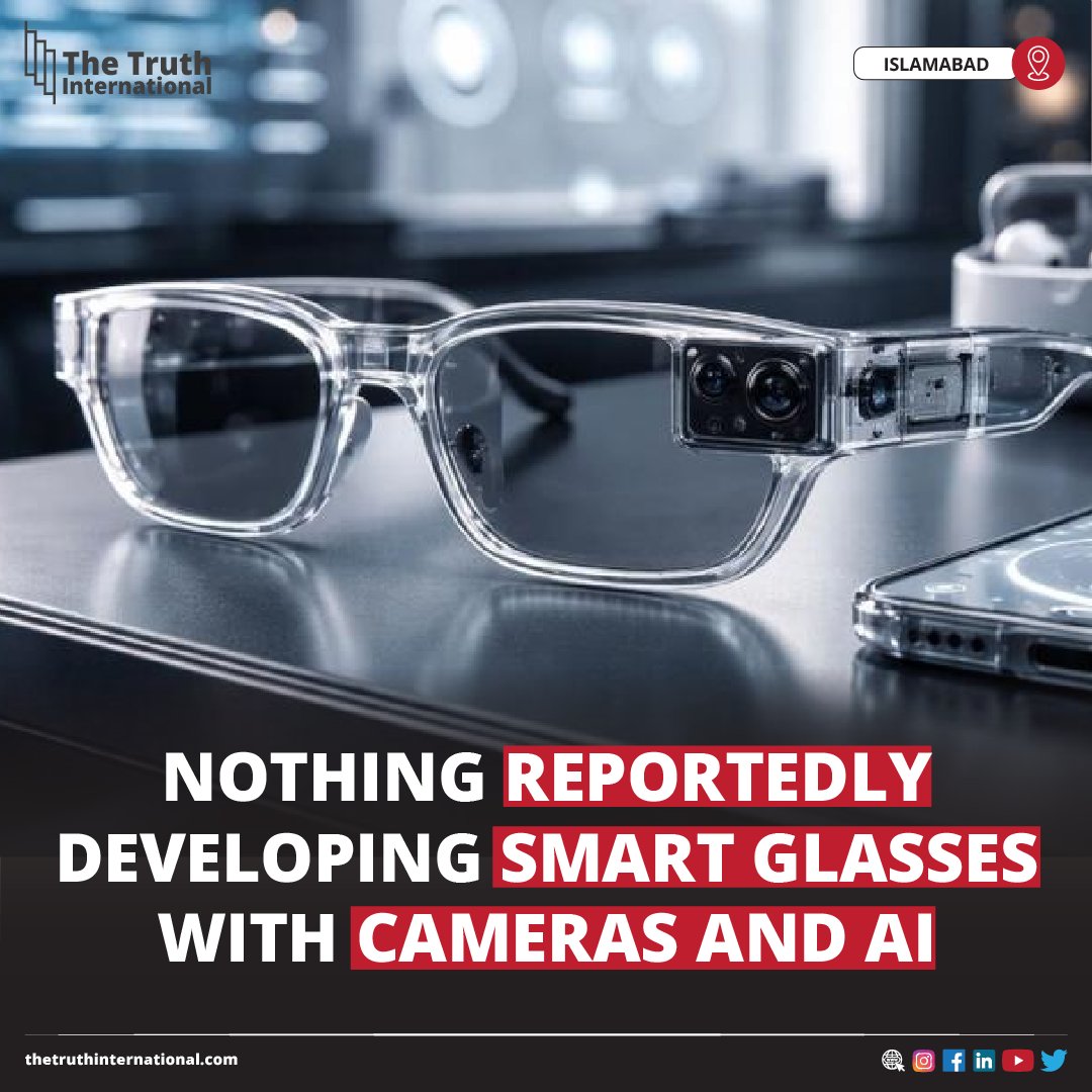 ttimagazine's tweet photo. Nothing Reportedly Developing Smart Glasses With Cameras and AI

FIND MORE: https://t.co/By7Wj6IpeS

#NothingReportedly #Developing #SmartGlasses #Cameras #AI #TTI https://t.co/607fB4umhy