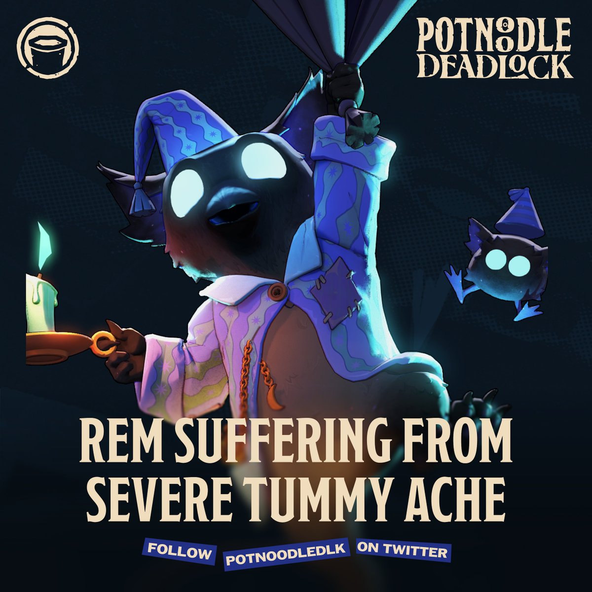 PotNoodleDLK's tweet photo. Rem from #Deadlock is suffering from a SEVERE tummy ache. 🤒 https://t.co/sgvfpb32Db