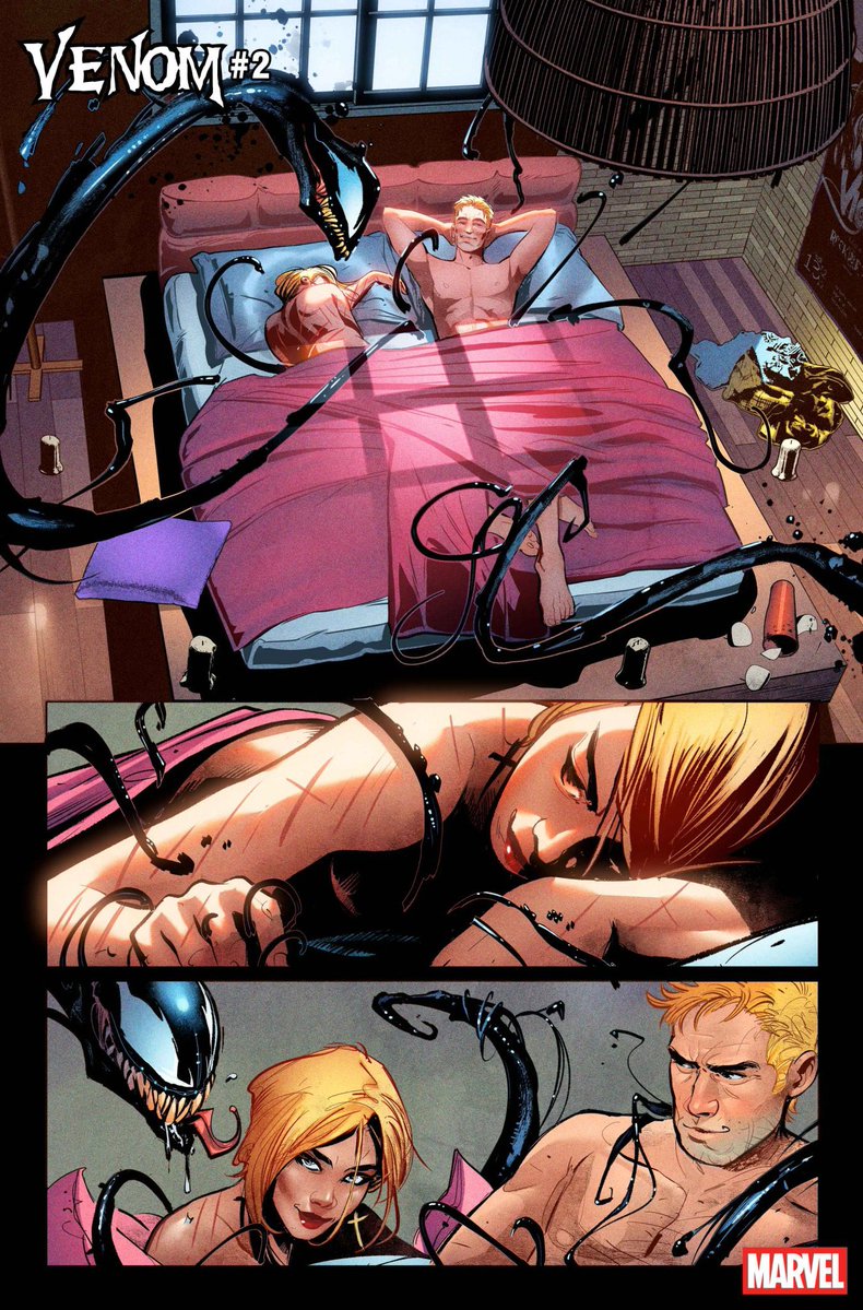 SpiderMan_Newz's tweet photo. First look at Eddie/Symbiote fucking Yelena in issue 2 of Venom https://t.co/gmjc3HaYvD
