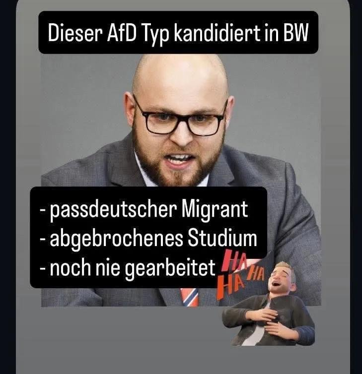 AFeuster's tweet photo. @webaxvita Wann wird der passdeutsche ungelernte Sozialschmarotzer Frohnmaier und seine Ruzzen Sippe endlich remigriert?!? https://t.co/7310OEXAFv