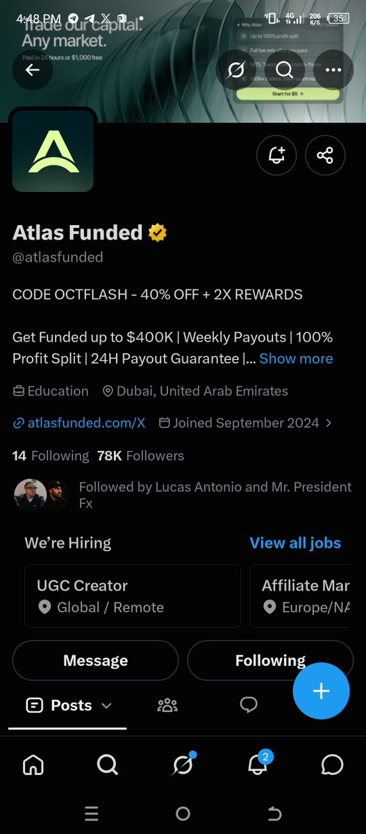bluepipz's tweet photo. @Ameer_Trader @LAntonioAF @atlasfunded @atlas_futures @IvanaAF Done all https://t.co/RPAo8JeTOM