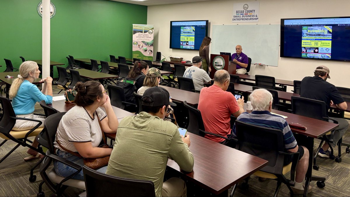 smwbe's tweet photo. Join the Bexar County Small Business & Entrepreneurship Department (SBED) and the Bexar County Clerk's Office for The Morning Jumpstart: Bexar 2 Business!
Stop by today before 12 PM!
#BexarCounty #SBED #SBOC #SLOVBE https://t.co/33lYU5d1y8