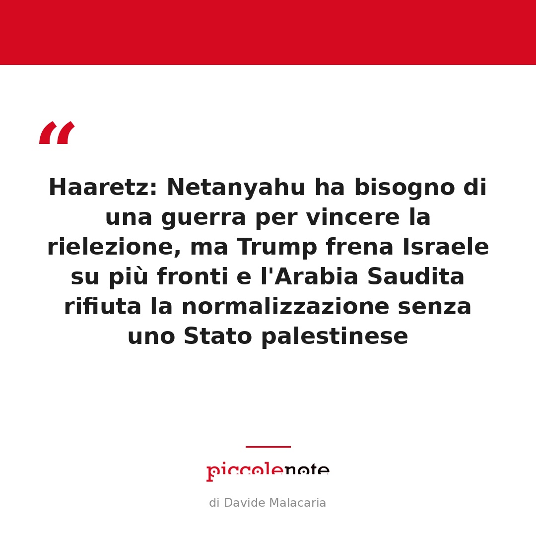 Piccole_Note's tweet photo. @haaretzcom , l’ironico e intelligente articolo di Zvi Bar’el sull’affanno di Netanyahu, alla disperata ricerca di una nuova guerra che gli consenta di vincere o annullare le elezioni israeliane: 

CONTINUA A LEGGERE ➡️ https://t.co/i9LXXJuyuB https://t.co/ygoWryEqJV
