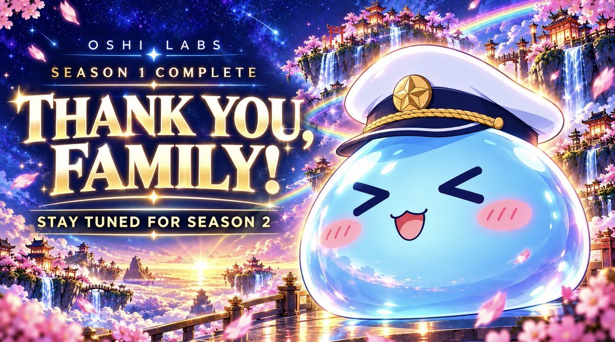 oshilabs's tweet photo. Thank you for Season 1! 🩵🏆

To our family who played, cheered us on, and made it special together: thank you. Stay tuned for Season 2! 

Next up, the free mint for Studio Pass begins 💳✨ https://t.co/ghdYr2w93T