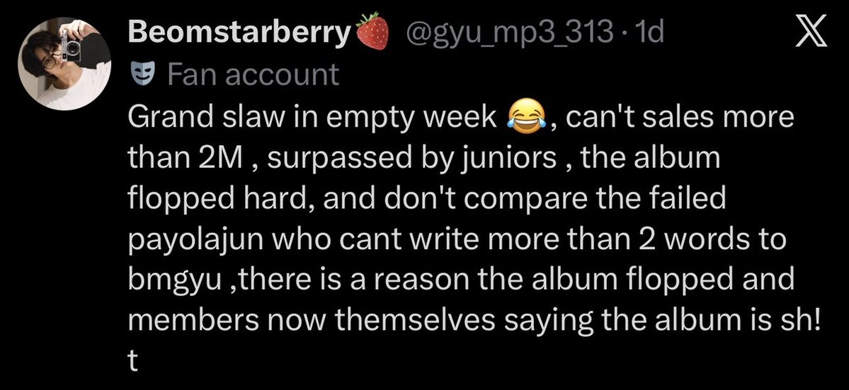 txtprotect0403's tweet photo. ‼️ REPORT AND BLOCK ‼️

@/gyu_mp3_313
🔗: https://t.co/nMqu8EXLsQ

A BG akgae who has a history of being vile to both 🦊 and +×+, with posts containing extreme usage of slurs. Block and report the account under h4te and har4ssment / vi0lent speech.

🚫 DO NOT INTERACT JUST RNB 🚫 https://t.co/c8b9s3f3EH