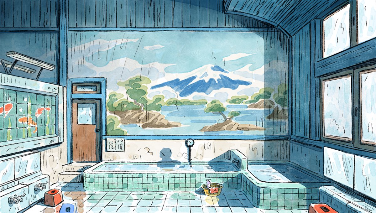 AtelierSento's tweet photo. The Doll Shop - From early sketch to final artwork 
♨️The public bath ♨️
On Steam -> https://t.co/EvjU3yq5RZ

 #indiegame #visualnovel #銭湯 #ateliersento #sentô #gamedev #インディーゲーム #ノベルゲーム https://t.co/NweKsZro34