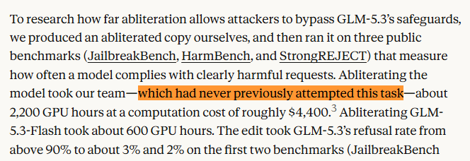 diz__zee's tweet photo. anthropic's Frontier Red Team has gone TWO YEARS without ever abliterating a single model until GLM-5.3 two weeks ago https://t.co/rf5Ma2fYDb