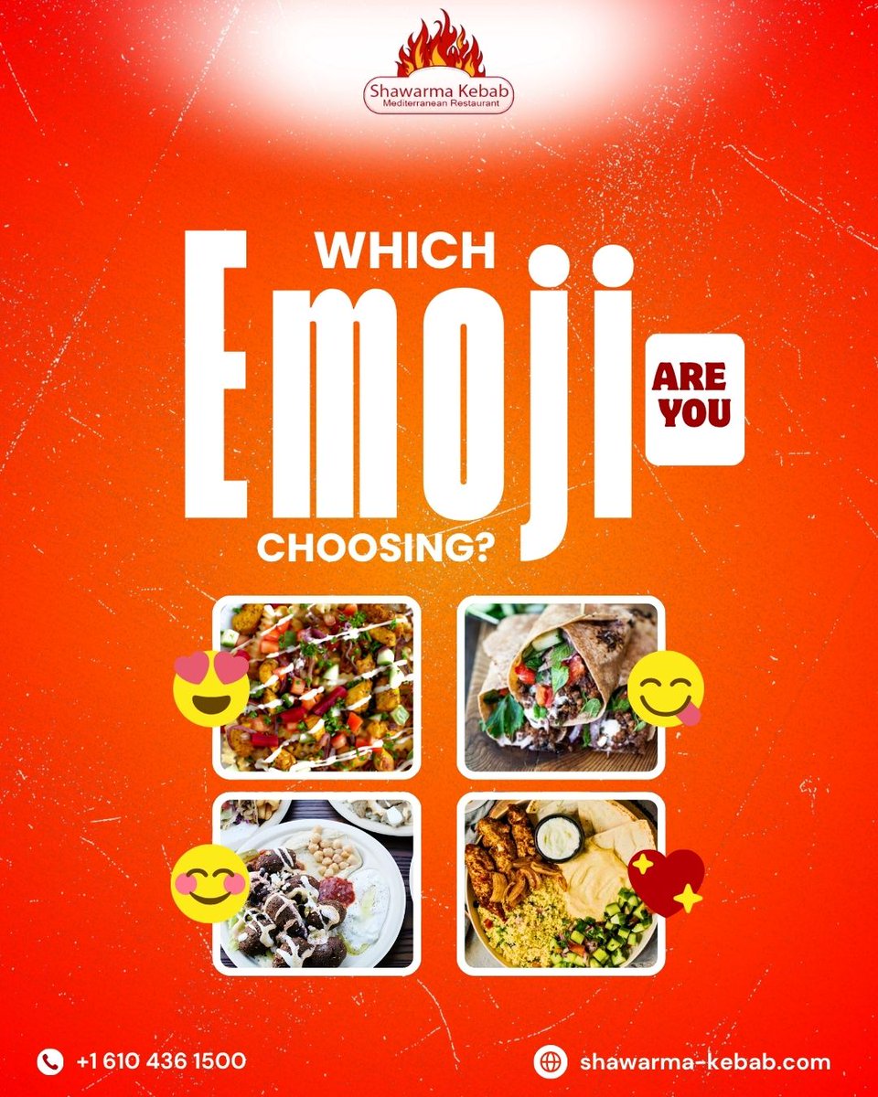 ShawarmaKeb's tweet photo. Which Emoji Are You Choosing?
Call us now: 610 436 1500
Visit us: 38 E Market St, West Chester, PA, United States, Pennsylvania
#Shawarmakebab #shawarma #foodie #foodlover #foodcravings https://t.co/CYgqcaUu9Z