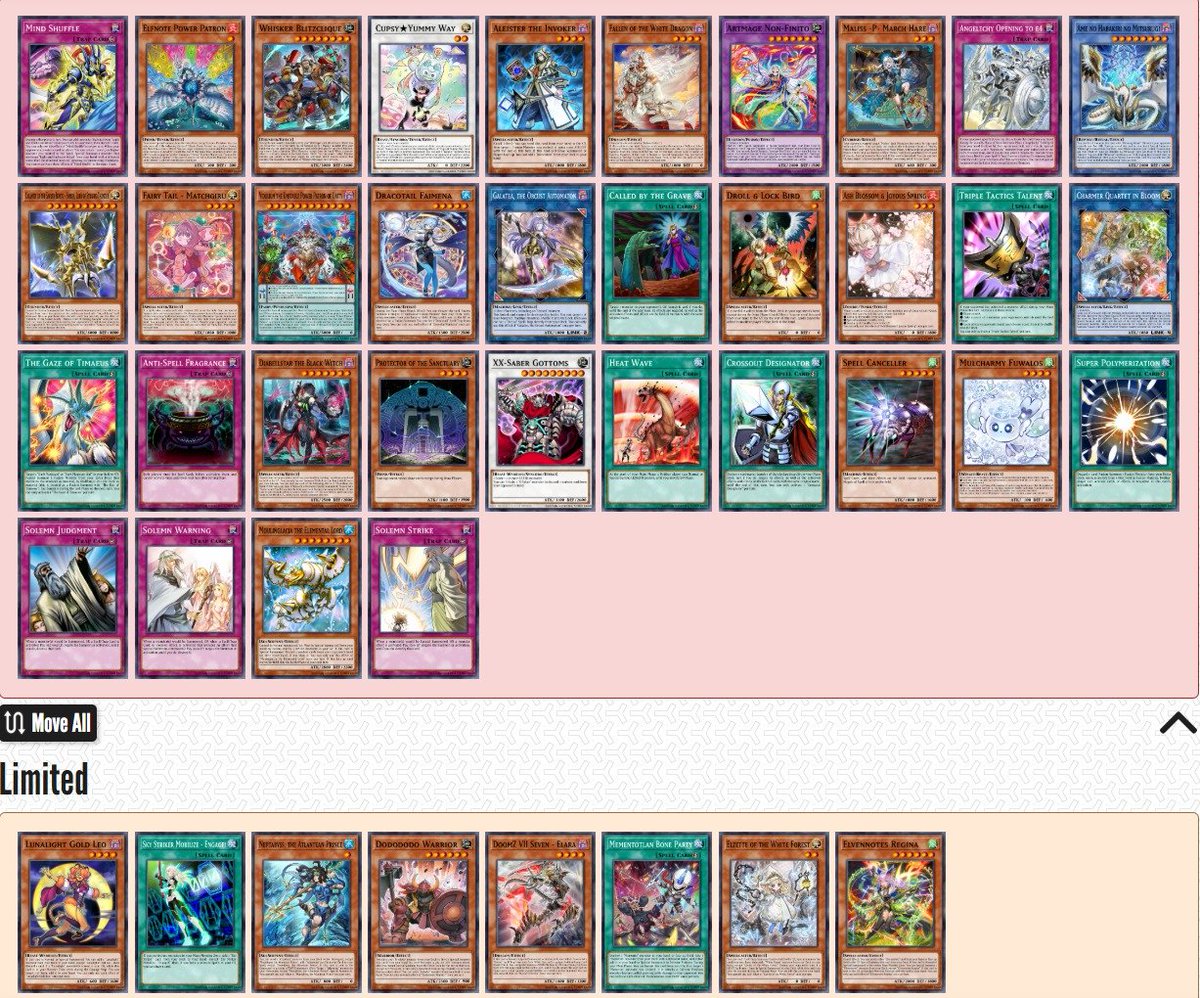pekim01's tweet photo. Falaro pra postar meu desejo pras 34+8
Critérios:
>15 decks com mais tops com ban
>cartas mais usadas genéricas
>floodgates/ftk
>7 próximos decks limitados pra não preencherem o vácuo do meta
#yugioh #tcg #Konami https://t.co/vlbyApvo5k