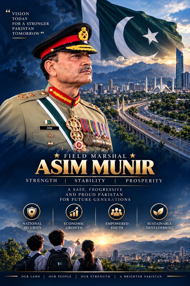 AGhazab13's tweet photo. Sipah Salar Asim Munir’s leadership will remain part of Pakistan’s evolving history of service and sacrifice.
#HonourableFMAsimMunir #DignifiedSipahSalar #ValiantFieldMarshal #SteadfastCDF #BraveHeartCDF https://t.co/IqawA0zmxo