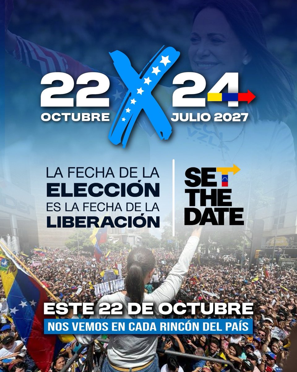 FSMarcano's tweet photo. Venezuela exige la fecha de su liberación este 22 de Octubre!

Toda Aragua a la calle! Próximamente estaremos informando el punto de concentración en nuestro Estado!

Fijen la fecha de la elección presidencial YA! https://t.co/K5ZklwKgsn
