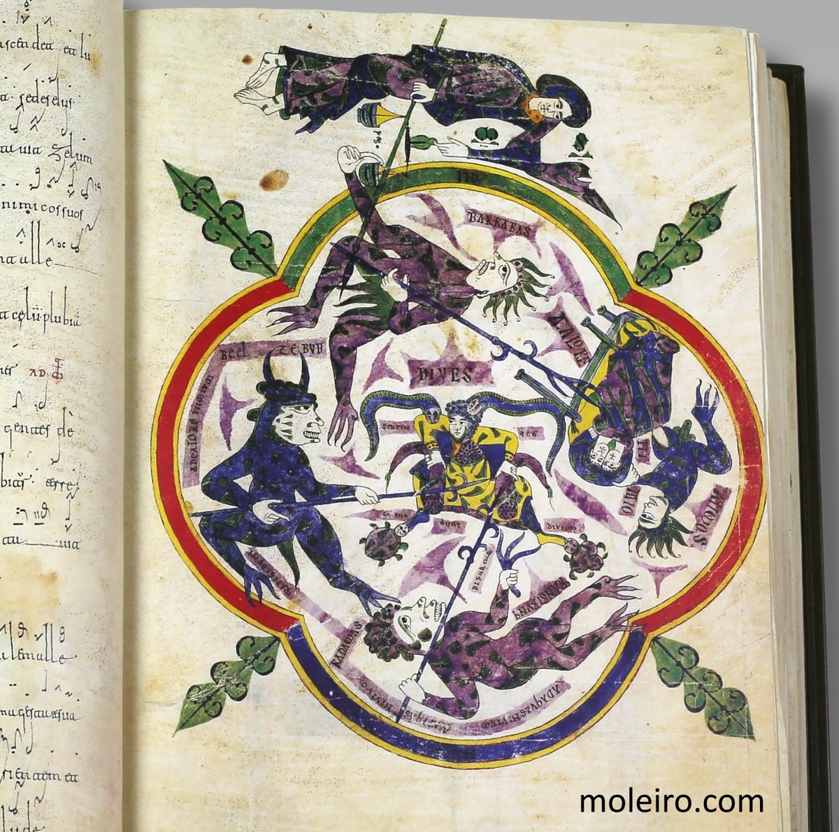moleiroeditor's tweet photo. ๐ฅ A medieval Hell designed to be rotated! Four demons torment the damned in this extraordinary 12th-century miniature from the Silos Beatus, preserved at the British Library.
Discover its remarkable Romanesque iconography.
#MoleiroEditor #MedievalArt #SilosBeatus https://t.co/hwJiYIXExU