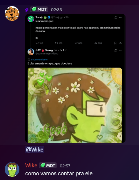 Saberaa_art's tweet photo. VOCÊS CONHECEM O WIKE FINALMENTEEEEEEE

Várias vezes perguntaram qual o meu personagem favorito, nunca soube responder. Agora eu digo sem sombra de dúvida que É o Wike. 

Junto a isso, Algorithomus tá seguindo um caminho maravilhoso, e eu sempre vou amar trabalhar nesse projeto que virou a minha vida. Tudo valeu a pena, e vai continuar valendo sempre

Obrigada ❤️💚

(fiquem com um acervos de meme do Wike, quero que vocês peguem carinho por ele KKKKKKKKKK)