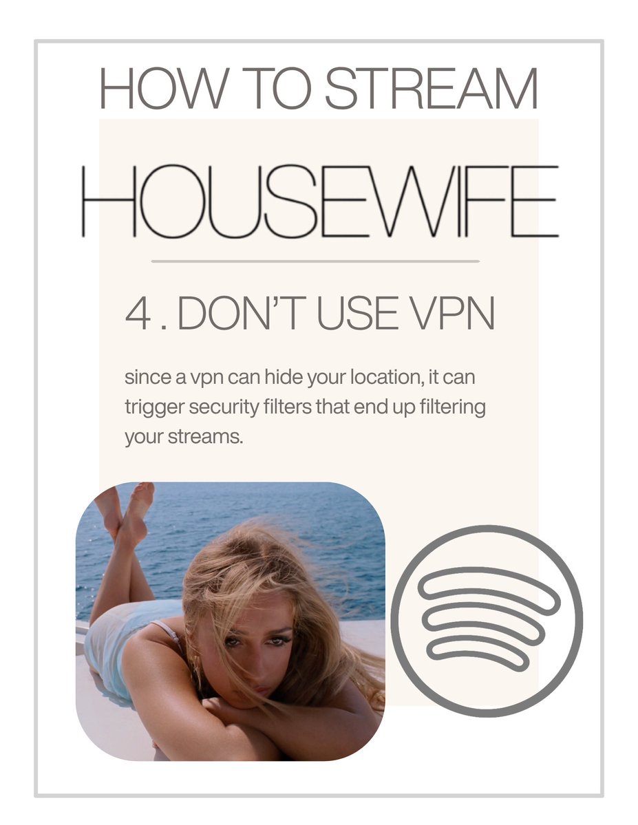 TateStats's tweet photo. 🚨A guide of how to stream Housewife properly to not being filtered on Spotify Charts: https://t.co/o3wWz85Gv9