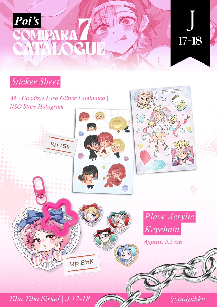 poipikku's tweet photo. [❤️&amp;🔁appreciated!]

Poi's Last Minute #Comipara7 Catalogue!!

📍Tiba-Tiba Sirkel | J 17-18
🗓️ Both Days (17-18 Oktober)
⭐Fandoms: Nijisanji JP (Nijidatoka), Pandora Hearts, Alien Stage, Goodbye Lara, NSO, Plave (Yataz), Wednesday, Ganqing Impact

#Comipara7Catalogue #CMPR7 https://t.co/GsXz05sgLM