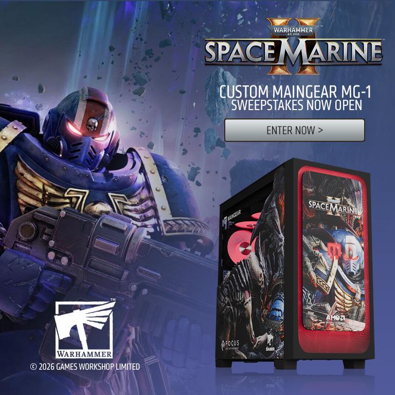 AMDGaming's tweet photo. 12 million players. One legendary war. Your chance to win a legendary battle station. 

Warhammer 40,000: Space Marine 2 has reached 12 million players, and we’re celebrating alongside MAINGEAR with a giveaway worthy of the Emperor.

Enter for a chance to win a MAINGEAR MG-1 Warhammer 40,000: Space Marine 2 Edition custom PC or a Warhammer 40,000: Space Marine 2 game key! @SpaceMarine @maingear 

Enter now: https://t.co/pEA3sFP1J1