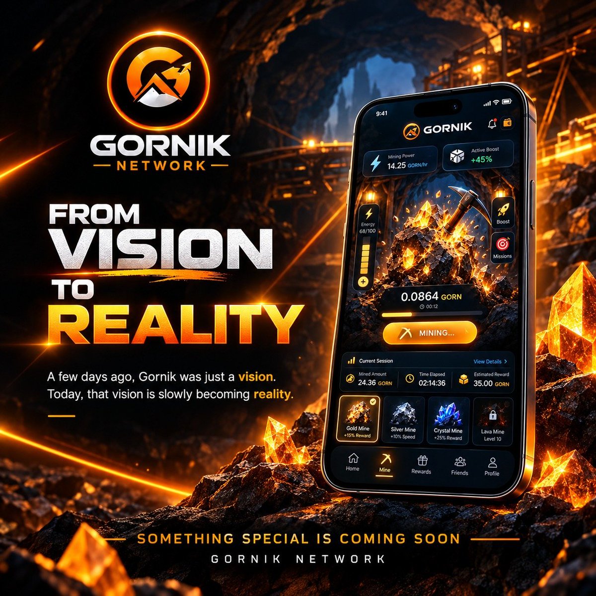 Gorniknetwork's tweet photo. 🚀 Something BIG is coming! 🧡🖤

Gornik Network is turning a vision into reality. 🔥

Stay tuned… The journey is just beginning! ⏳

#GornikNetwork https://t.co/U5UYaGbAxz