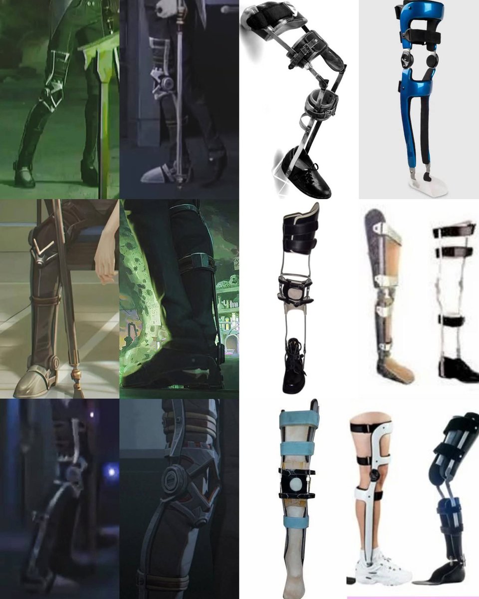 PrettyBoyArt's tweet photo. Post I made on FB last year:

 It appears that Viktor's full leg brace is a knee ankle foot orthosis (KAFO). "A KAFO is an entire leg orthosis that spans the knee, ankle and foot. It is prescribed to assist and stabilise the muscles of the leg, particularly for patients with - https://t.co/TYPR95hJBv