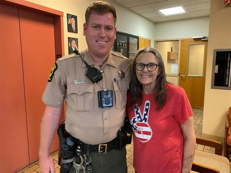 ILStatePolice's tweet photo. On June 2, 2026, Trooper Seth Gooch responded to a call for a possible suicidal subject on the Jefferson Barracks Bridge (I 255) over the Mississippi River in the south metro St. Louis area. As he arrived, he witnessed the subject, Miss Patti, jump before he could intervene.

Trooper Gooch immediately scanned the waters below and eventually located her drifting in the river’s strong current, more than two miles from the point where she entered the water. He radioed for assistance and drove downstream until he found individuals with a boat, who helped him locate Miss Patti. She was pulled from the water and taken to the hospital for treatment.

In the days that followed, Trooper Gooch visited Miss Patti to check on her progress and encourage her that her life is worth living. Miss Patti asked us to share her story. She is grateful to be alive and continues to recover from the effects of that day. She also sent a photo and message for us to post.

This week, Troop 8 received a special visit from Miss Patti as she personally thanked Trooper Gooch for helping save her life. We are grateful to see her smiling and proud of Trooper Gooch and all who responded for their dedication to protecting the safety and well-being of everyone in our communities.

A coordinated multi-agency effort supported this life-saving response, including:
🚨Illinois Department of Transportation Emergency Patrol Vehicle 
🚨Two Good Samaritans who attempted to stop her from jumping
🚨River Diving and Salvage, who assisted Trooper Gooch on the river
🚨Columbia Police Department, who deployed a drone
🚨Columbia Fire Department rescue boat
🚨Monroe County Sheriff’s Office
🚨Mehlville Fire/EMS

If you or someone you know is struggling, help is available 24/7. Please call or text 988 for support.
#ThankATrooper