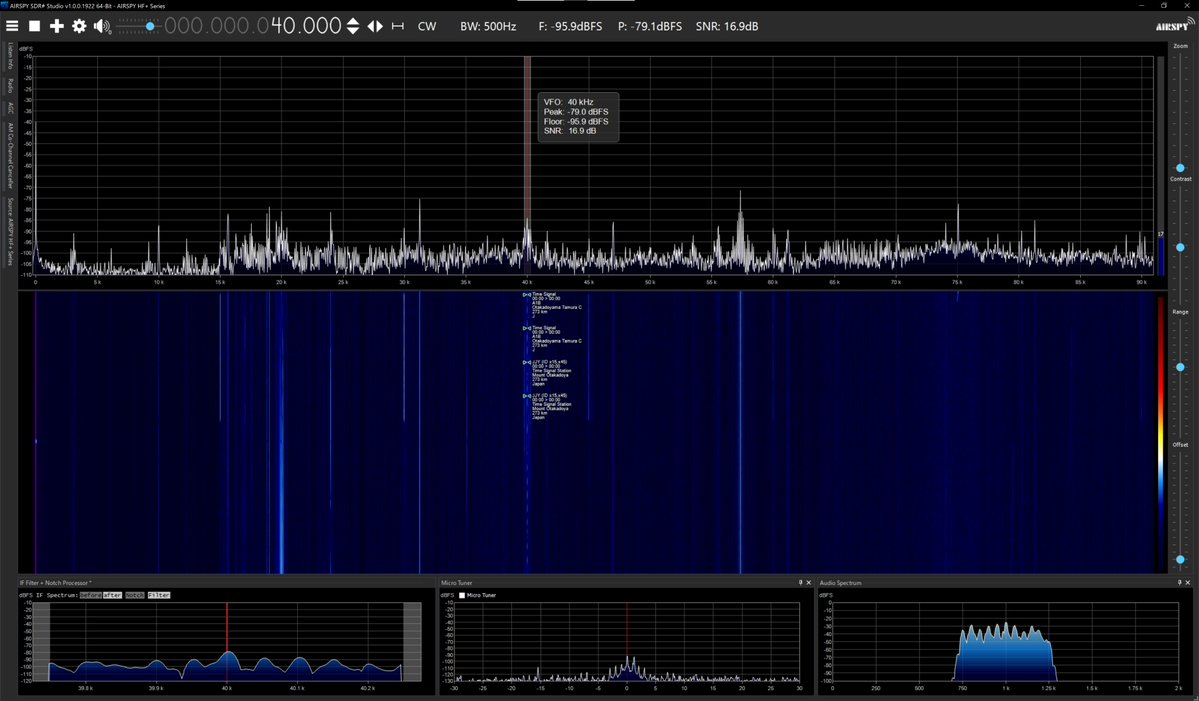 radiosiesta's tweet photo. 今しがたのVLF
22.2、40、60kHzは入感中
21.1、25、54kHzは不感です

おはようございます
#VLF
#Airspy
#SDRSharp
#YouLoop
#YouTwist
#YouTwin https://t.co/jt0zK0nah3