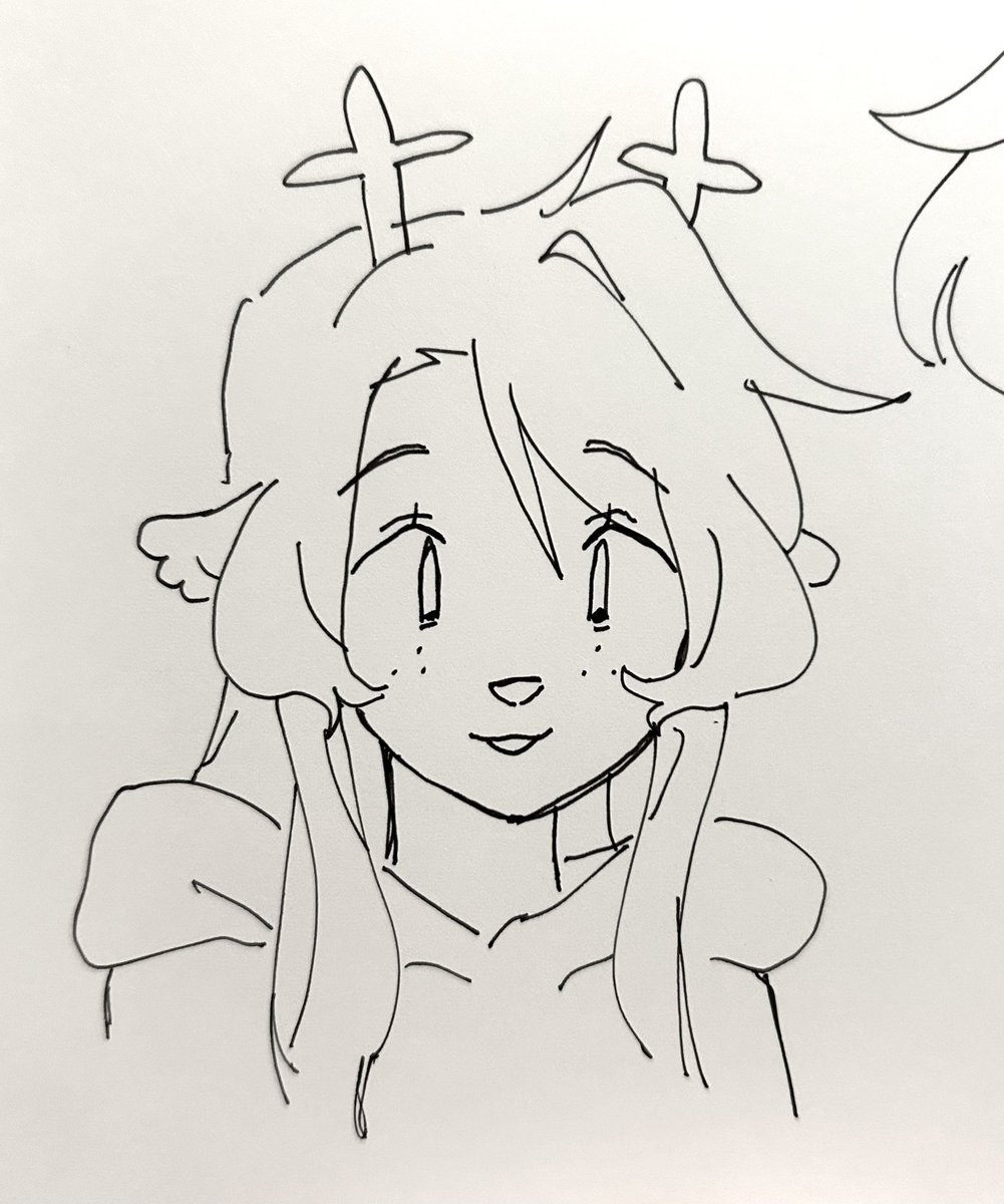 woomyume's tweet photo. i was practicing pen sketching and i thought this noelle looked very polite https://t.co/uqWQKODfb3