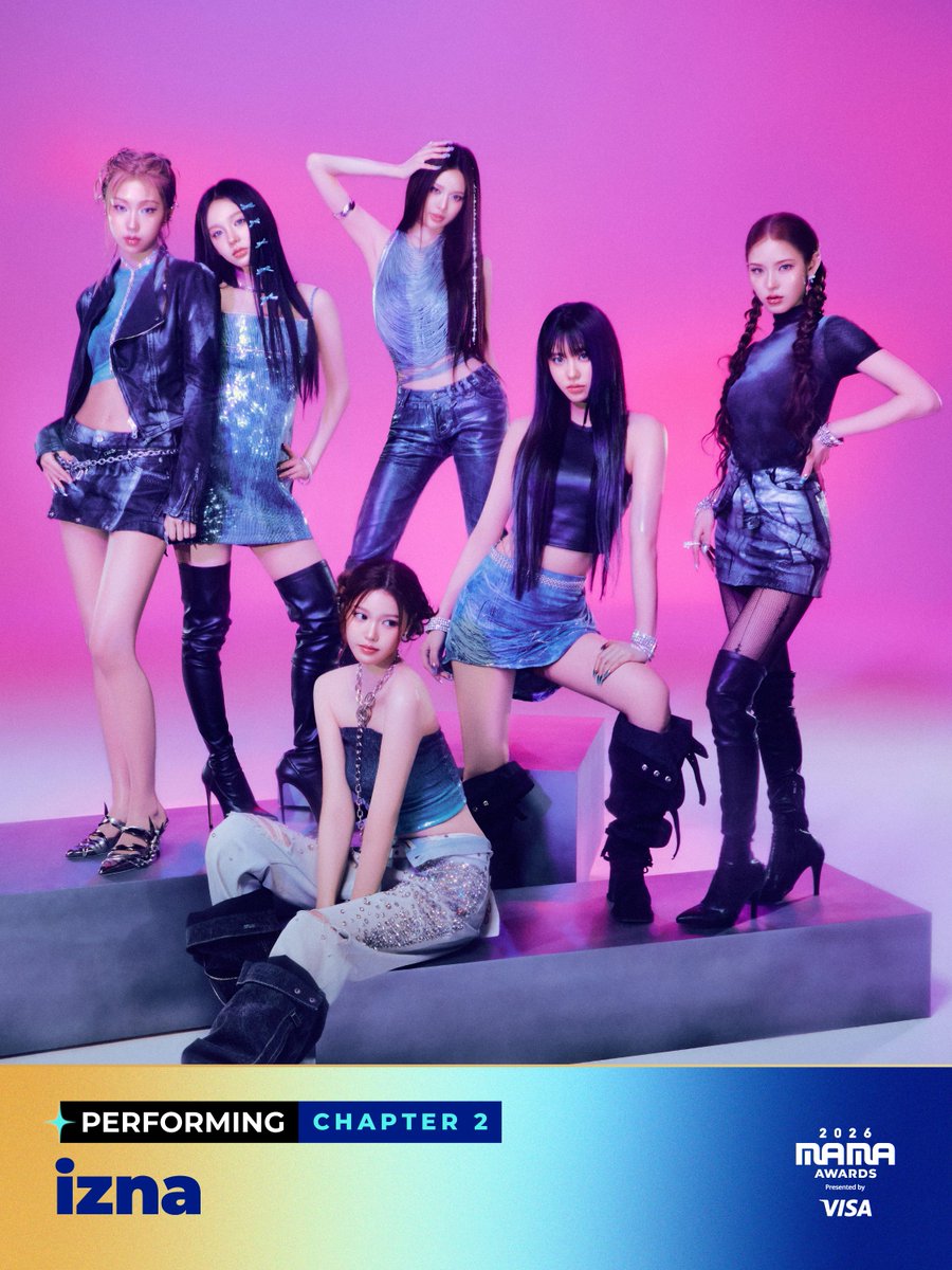 MnetMAMA's tweet photo. [#2026MAMA] PERFORMING ARTIST CHAPTER 2

#izna

MOVE THE STARS,
A MUSIC INTERSTELLAR
2026 MAMA AWARDS

2026.11.20-21 (KST)
KYOCERA DOME OSAKA &amp; Mnet Plus 
🔗 https://t.co/VizVPWyq7z 

#MAMAAWARDS #2026MAMAAWARDS https://t.co/GsFCH5vkfV
