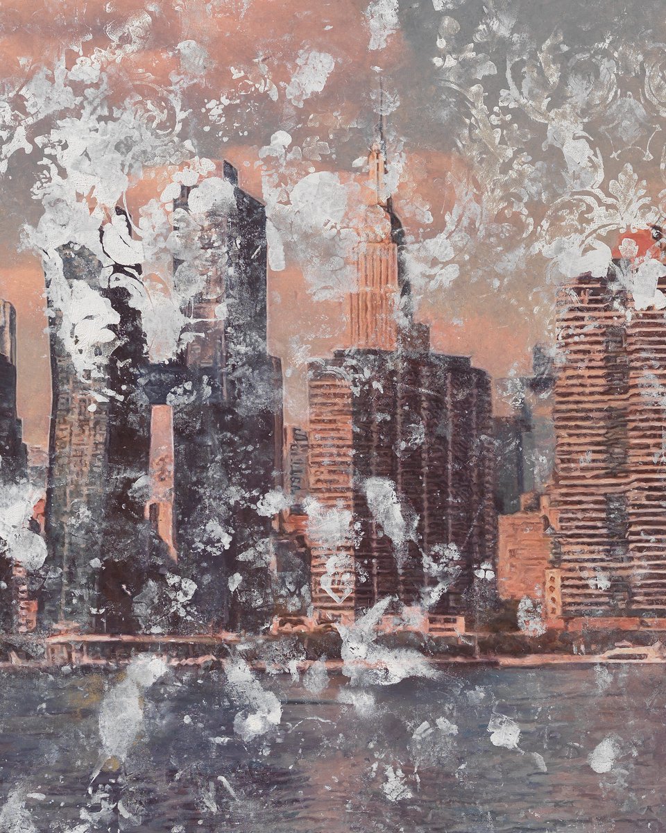 Gagosian's tweet photo. Gagosian is pleased to debut a new work by Rudolf Stingel in Paris. This monumental painting of the New York City skyline is the subject of a single-work display at the rue de Castiglione gallery, opening on Thursday, October 22: https://t.co/Z8OrwACDW1 https://t.co/ZwuzKe8DNR