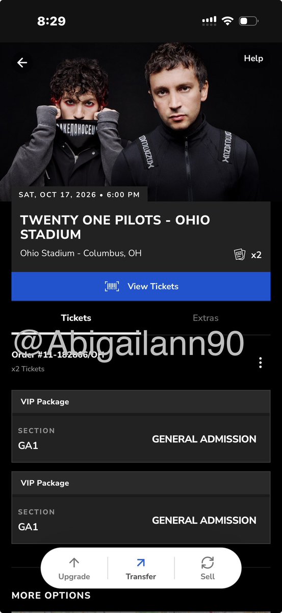 abigailann90's tweet photo. I’m desperately looking to let go off my floor vip package tickets for Twenty One Pilots, is availabke for sale!

The Ohio Stadium - Columbus, OH

October 17

Message me if you’re interested 
Going for as low as $180 each per tix https://t.co/6jSb3nY0UX