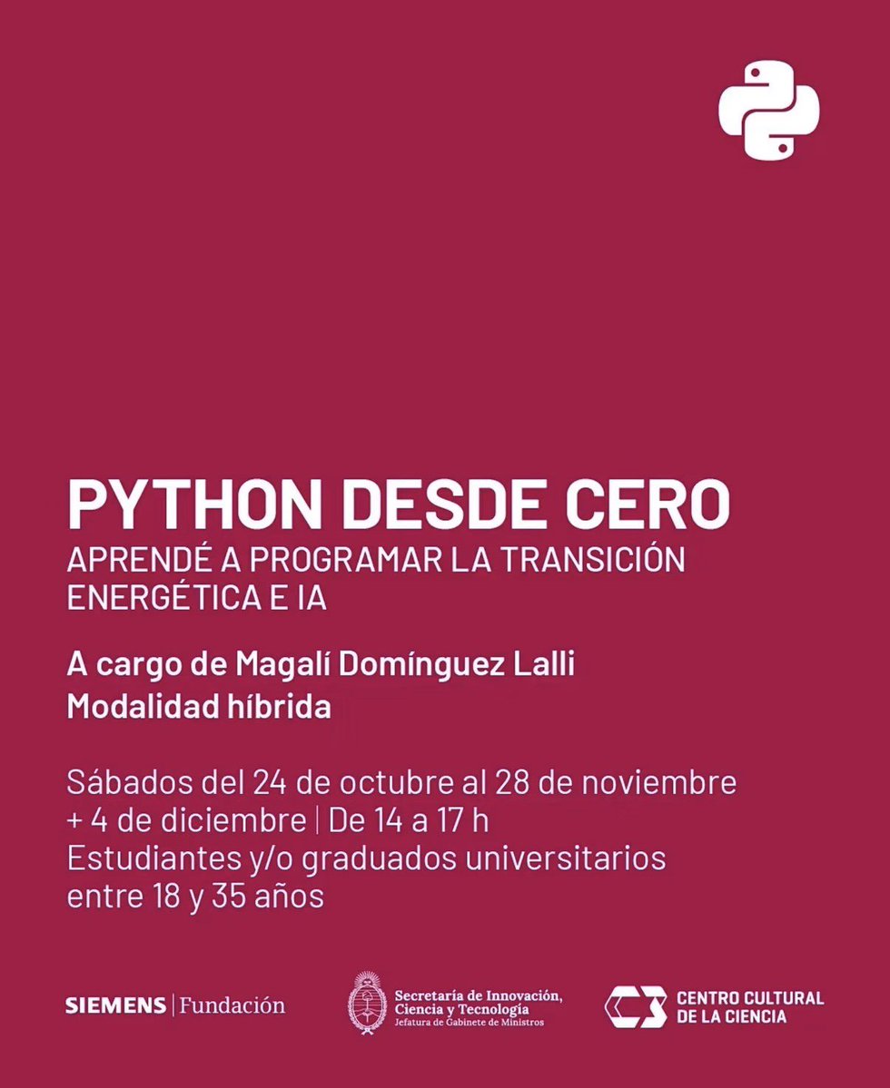 lamagadepython's tweet photo. Si  residía en CABA o GBA y sos estudiante o graduado universitario y tenés entre 18 y 35 años, esta capacitación te permitirá dar tus primeros pasos en Python junto al C3 y la fundación Siemens, uno de los lenguajes de programación más utilizados para trabajar hoy con ML/DL 🤓 https://t.co/XnsNsSJxU7