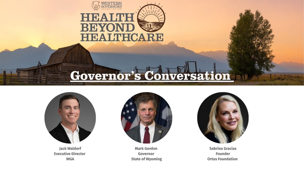 westgov's tweet photo. Last week, @GovernorGordon sat down with WGA Executive Director Jack Waldorf and Ortus Foundation Founder Sabrina Gracias to discuss rising behavioral health needs in the West. Watch the conversation: https://t.co/Uh8FqnUYnV https://t.co/KygDnpEk7y