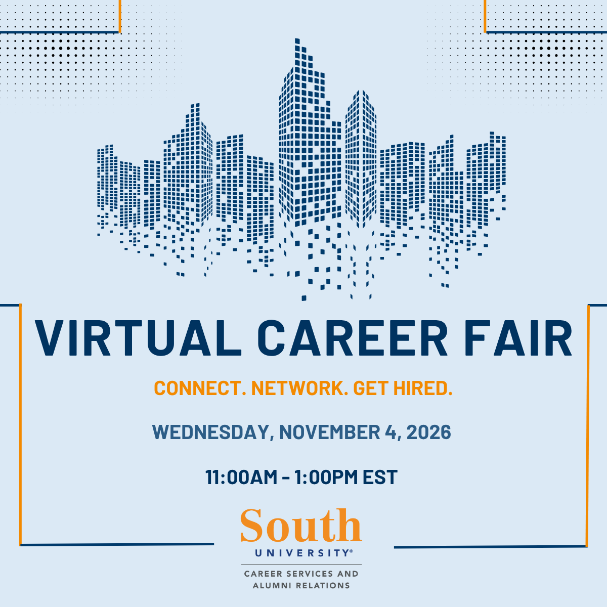 SouthU's tweet photo. ⏳ Don’t miss your opportunity to connect, explore career possibilities &amp; take the next step toward your professional goals!

💻 VIRTUAL &amp; for all South U Students &amp; Alumni: https://t.co/CQRyidsAAg

Employers: https://t.co/qbS51FvUZh

Your next opportunity could be one step away! https://t.co/3MEkoPPsz0