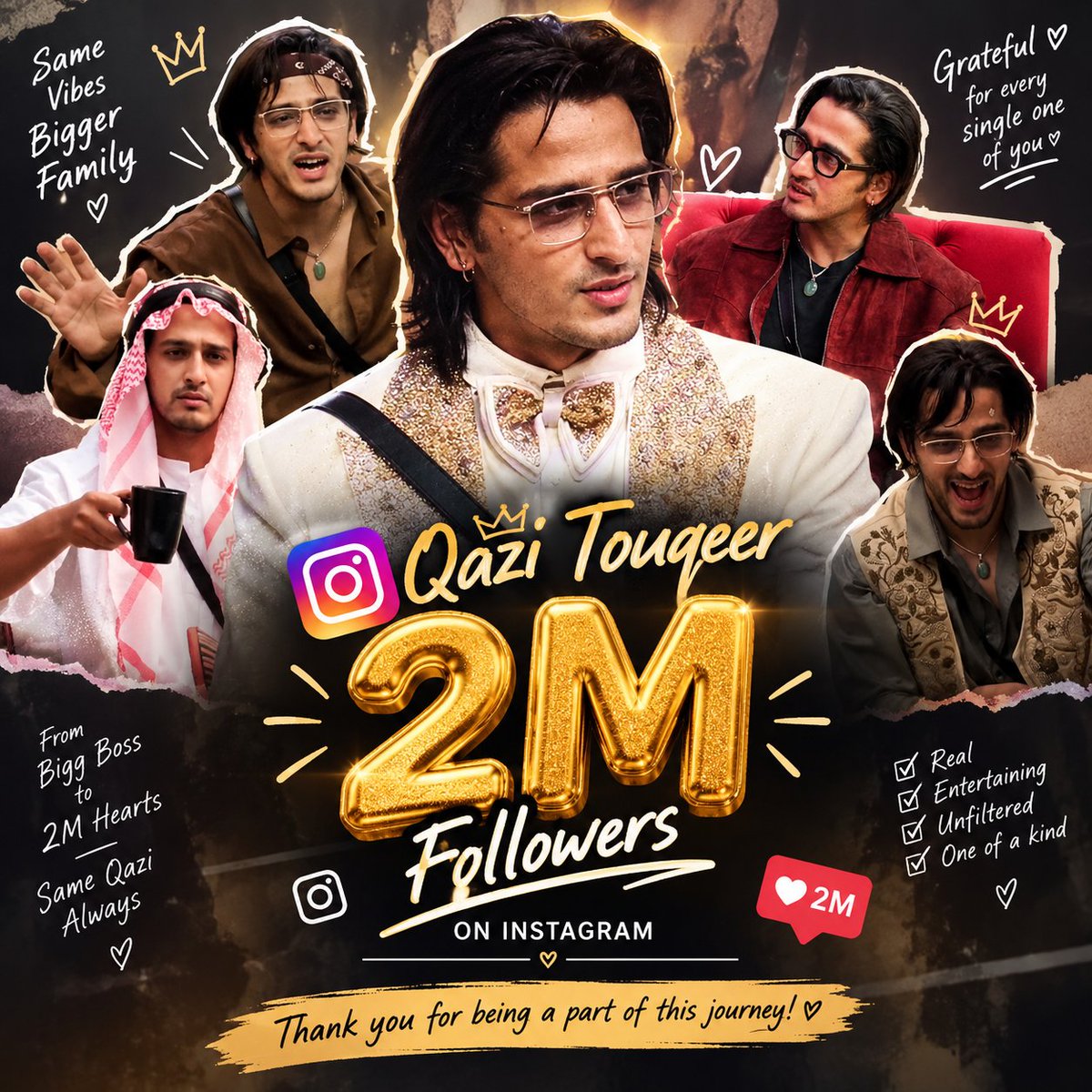 SahistaShaikh's tweet photo. @qaziofficialfc QT= Cutie 
QAZI HITS 2M ON IG https://t.co/9KXnmARCsH