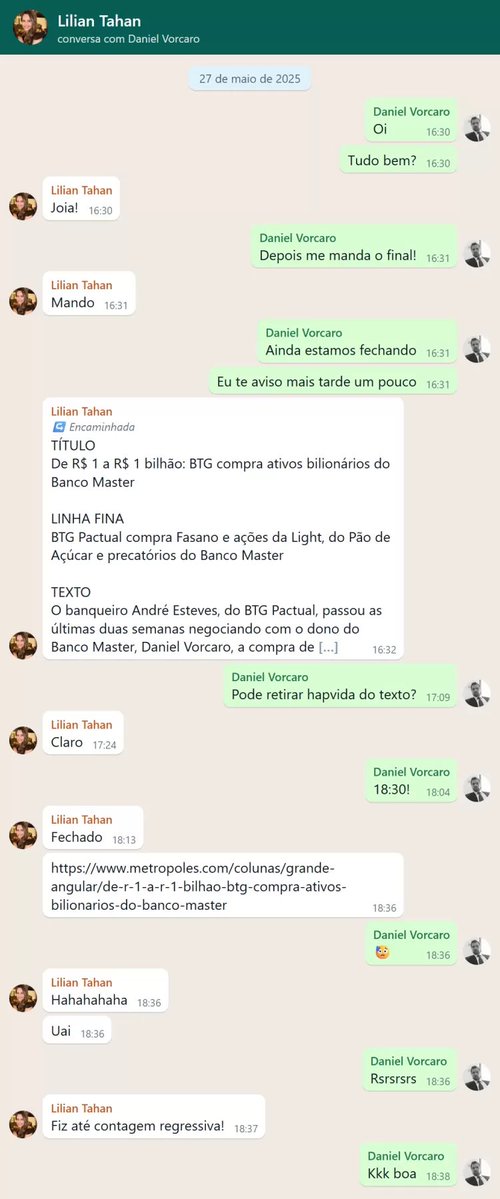 NewsLiberdade's tweet photo. 🚨URGENTE - Vorcaro editava textos do site Metrópoles antes de irem ao ar, revela UOL https://t.co/xJbJ8075il