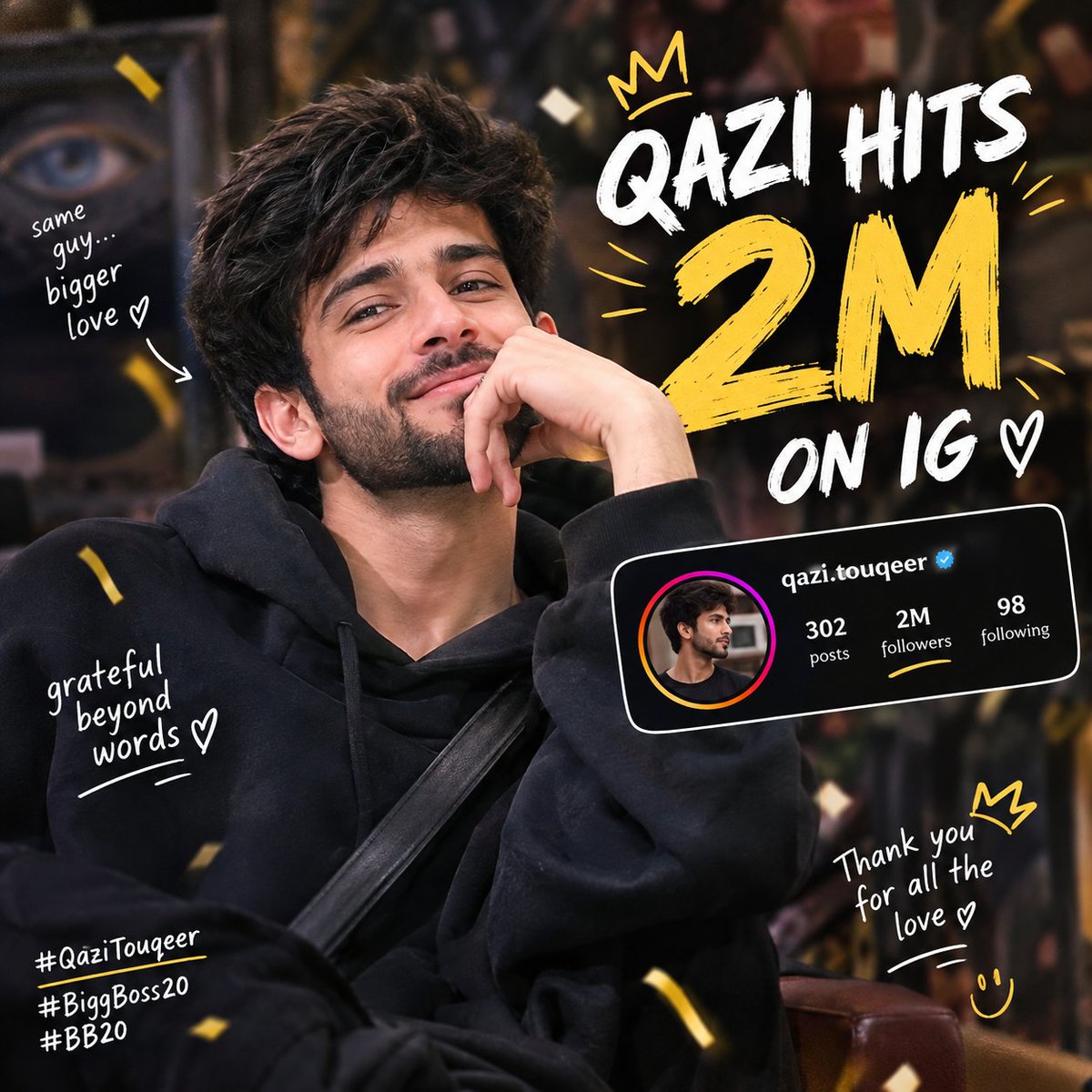 Our_Harry001's tweet photo. Our Rockstar baby 🎸
QAZI HITS 2M ON IG
#QaziTouqeer #BiggBoss20 https://t.co/uO8vbN8OMV