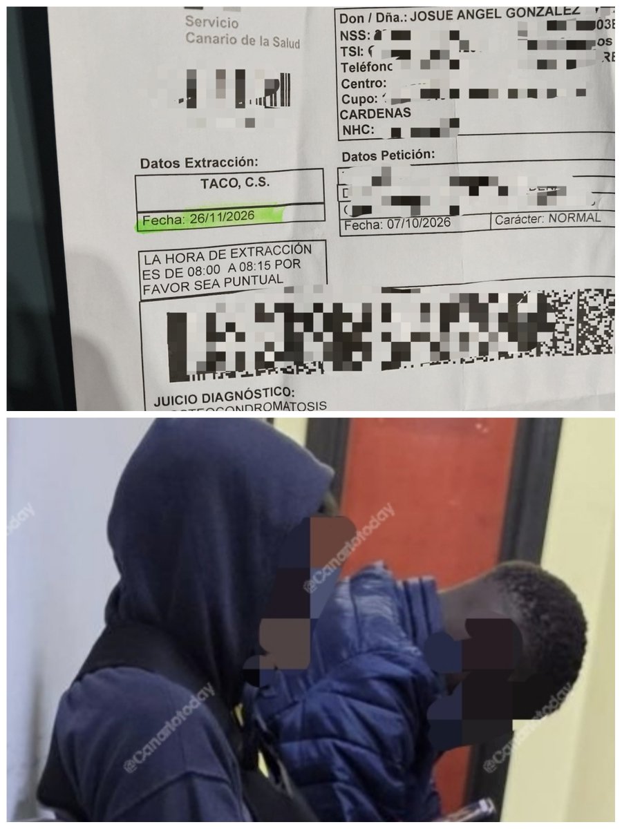 CanarioToday's tweet photo. 🚨 Pido una analítica el 7 de este mes y me dan para el 26 de noviembre.

Mientras tanto, inmigrantes ilegales tras  10-15  días en la isla, tienen su cita para la analítica (centro de salud de la Trinidad), mediante la ONG Accem.

Asco... https://t.co/I0YQE4sQOx