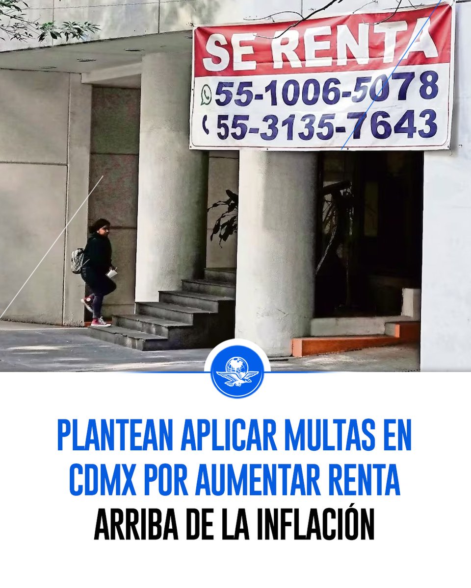 El_Universal_Mx's tweet photo. 🔴Plantean regular rentas en CDMX

La iniciativa de Ley de Relaciones Inquilinarias y Rentas, enviada por la jefa de Gobierno, Clara Brugada, establece, entre otras cosas, que el aumento anual de la renta no podrá sobrepasar el incremento inflacionario.

Para evitarlo habrán multas de 100 a 400 veces la Unidades de Medida y Actualización vigente.

https://t.co/6hU2WM5OLu