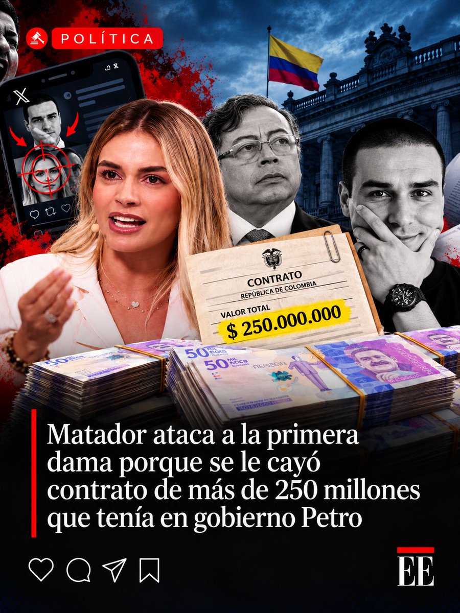 ABPRESIDENTE's tweet photo. ¡SE LE CAYÓ EL MILLONARIO CONTRATO Y EMPEZÓ EL SHOW! 🤬💸

​La rabieta de @Matador000 contra la primera dama no es por "opinión", es por el bolsillo 🤑. Al caricaturista se le cayó un jugoso contrato de más de $250 millones de pesos que tenía con el gobierno Petro y, al quedarse sin el dinero público, desató su furia con misoginia y mentiras. 🤮📉

​Cuando a los mamertos se les corta el chorro del dinero estatal, se les acaba la "independencia" y empiezan los ataques. ¡No disimulan ni un poquito! 🤦‍♂️

¡Firme por la Patria! 🫡

https://t.co/3DXfqTwtPJ