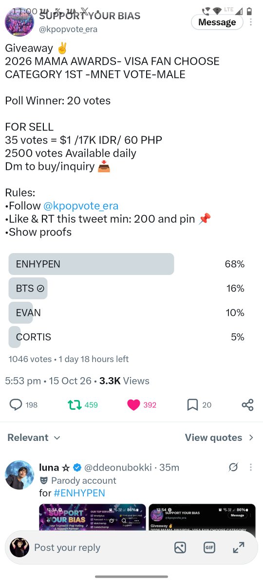 ManyaMa01077877's tweet photo. @kpopvote_era #BTS https://t.co/JYl8XDNQgK