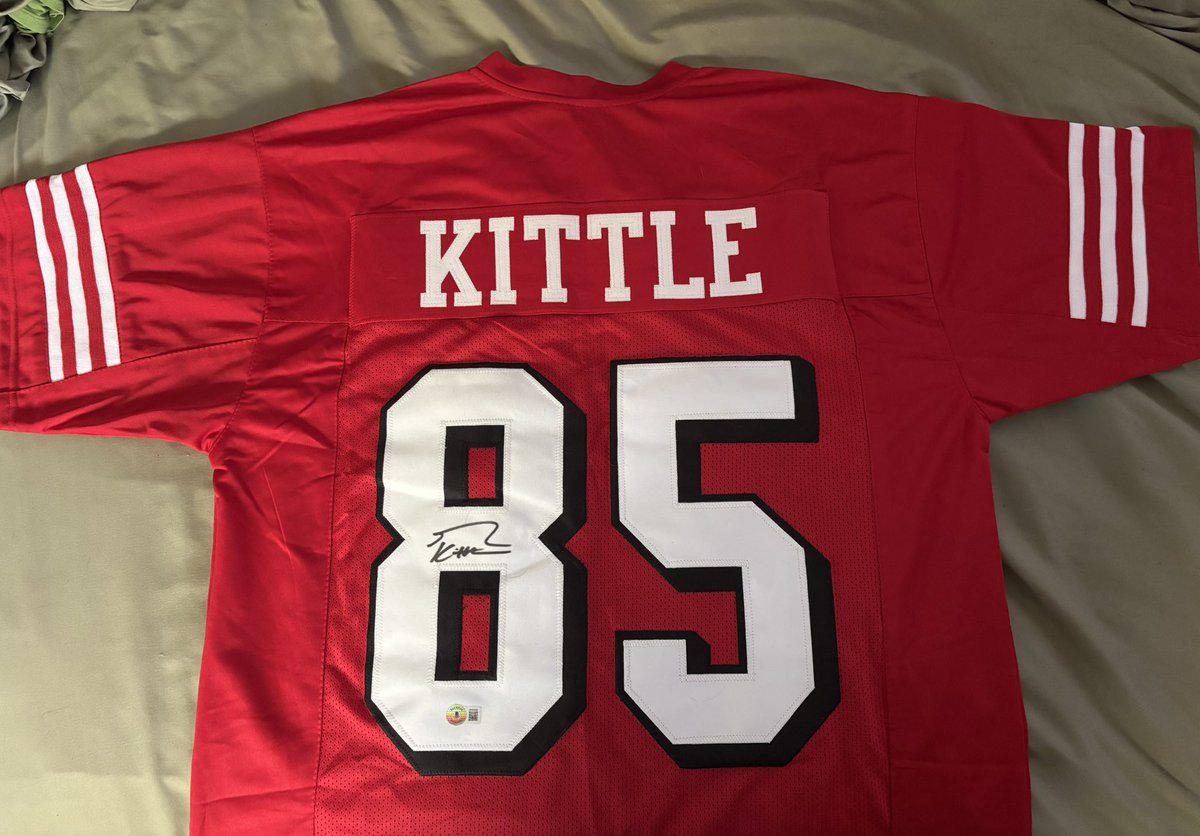 Istann801's tweet photo. Most badass early birthday gift !

My buddy won it at an auction and sat on it for a year.

Thank you sir! @gkittle46 hoping it’s legit!

#49ers #FTTB
Last year they dominated the Falcons on my birthday, I expect the same come Monday night #MNF https://t.co/cpEoXTHj1H