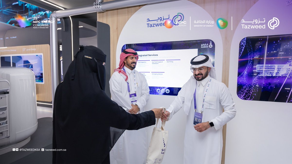 Tazweedksa's tweet photo. بكفاءاتنا الوطنية، نختتم اليوم مشاركتنا في #مؤتمر_البترول_العالمي (25th WPC Energy Congress) بالرياض، بعد أيام ثريّة استعرضنا خلالها قدراتنا التشغيلية وخدماتنا وتقنياتنا في قطاع غاز البترول السائل، وبحثنا مع المختصين فرص التعاون وتبادل المعرفة بما يدعم كفاءة القطاع وتطوّره🤩.

شكرًا لكل من زارنا في #تزويد  ضمن جناح #غازكو_القابضة وشاركنا الحوار💜.