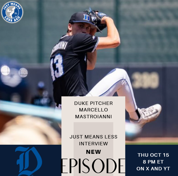 Monty2740's tweet photo. My Fall Ball player interviews continue tonight with Duke southpaw Marcello Mastroianni.

Tune in here at 8p tonight or on the JML YouTube as Cello and I discuss Duke's underdog role last season and taking that momentum into next spring. https://t.co/bVQsKxYole
